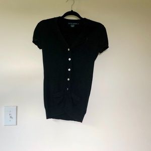 XS Black Ralph Lauren Button Up T-Shirt Cardigan